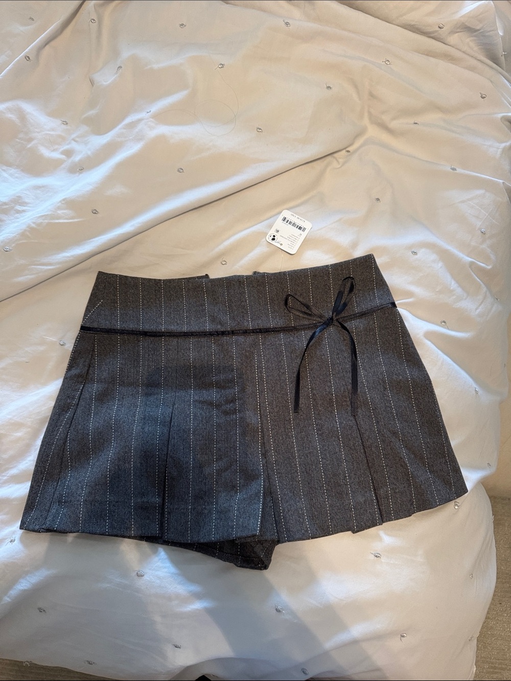FREE PEOPLE Charcoal Pinstripe Skort